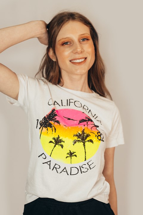 T-Shirt Califórnia Paradise Branca