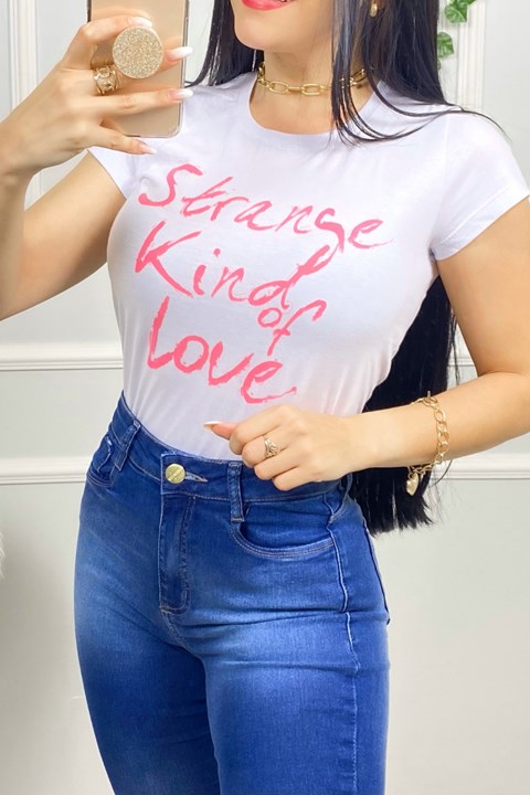 T-Shirt Strange King Of Love Branco